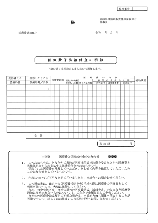 医療費のお知らせ